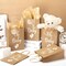 50 Pack Rustic Kraft Baby Shower Gifts Bag with Tissue Papers Baby Shower Paper Bags with Handle and 50 Tissue Tags Twine for Guests Gifts Gender Reveal Favors